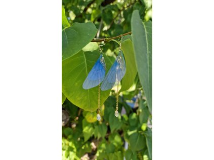 Náušnice Motýlí křídla-modrozelená