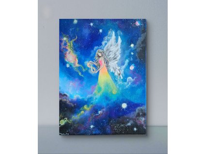Vesmírný ochránce - originál na plátně 30x40 cm