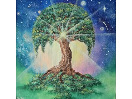 Strom splněných přání - originál na plátně 30x30cm
