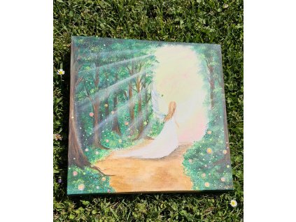 Zahrada ticha - originál na 3D plátně,30x30cm