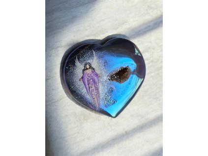 "Nebeský klid" - srdíčko achátu aqua aura