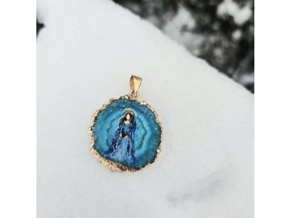 Světlo panenky Marie - malovany achát