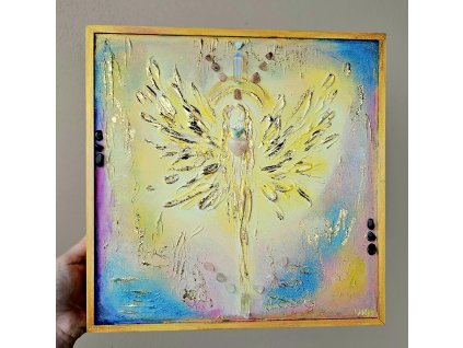 Světelná píseň duše - originál na plátně 31x31cm