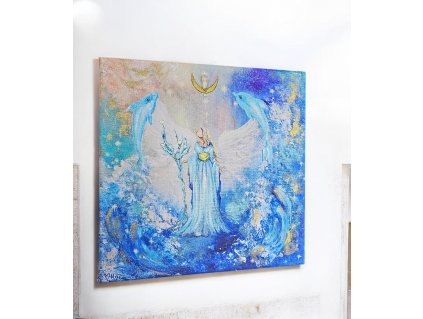 Archanděl Gabriel - ručně zdobená reprodukce 30x30cm