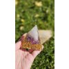Nebeský klid - orgonitová pyramida s krystalem celestýnu a ametysty, 7cm