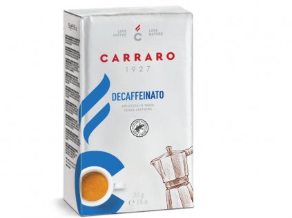 Carraro decaffeinato 250g mletá káva vákuovo balená