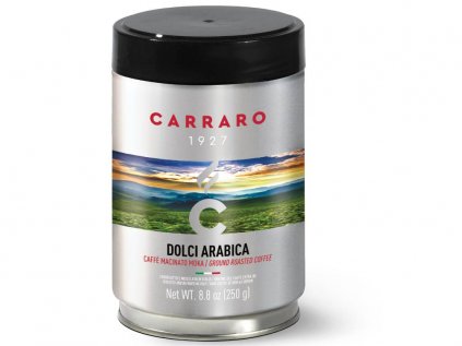 Carraro Dolci Arabica 100% 250g mletá káva v dóze