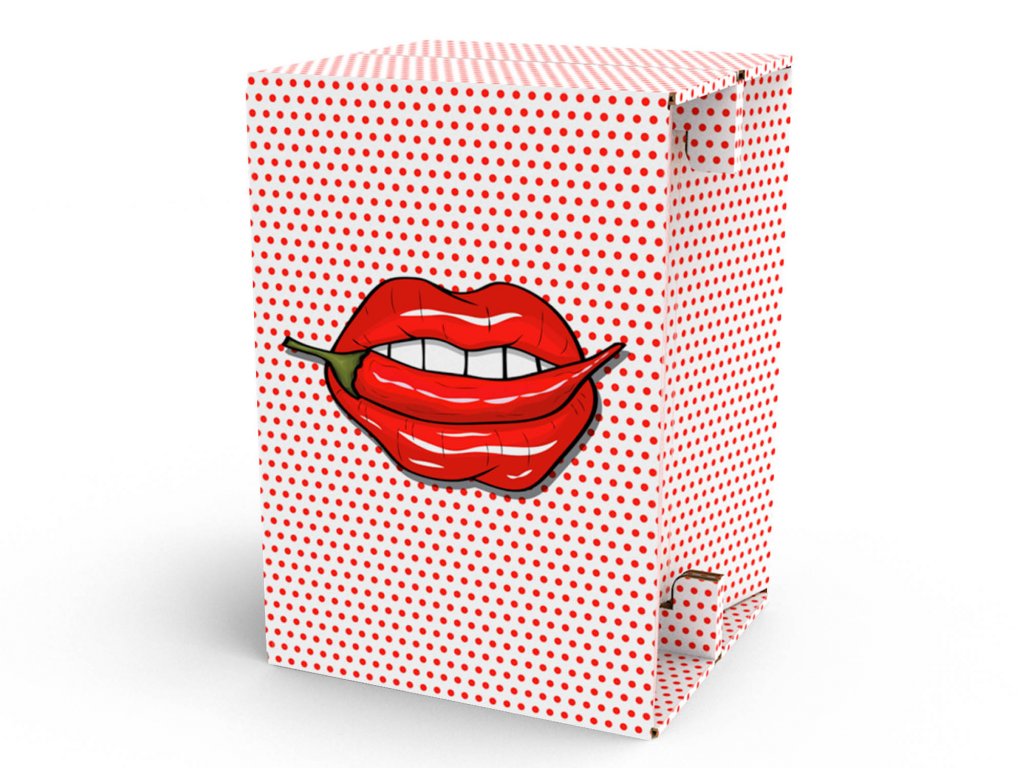 Carton Cajon Pop Art Lips 1