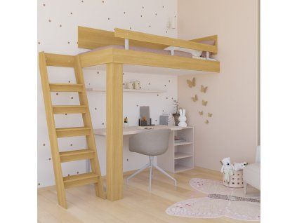 Caster Dětská patrová postel roh levá čtverec