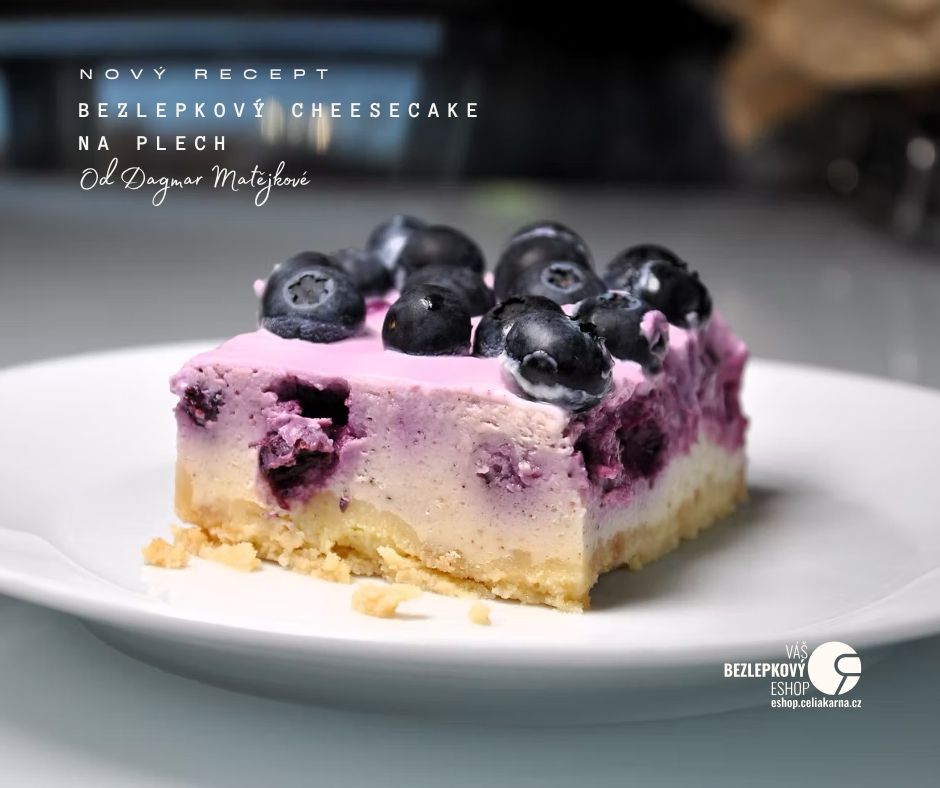 🫐 Borůvkový bezlepkový CHEESECAKE na plech