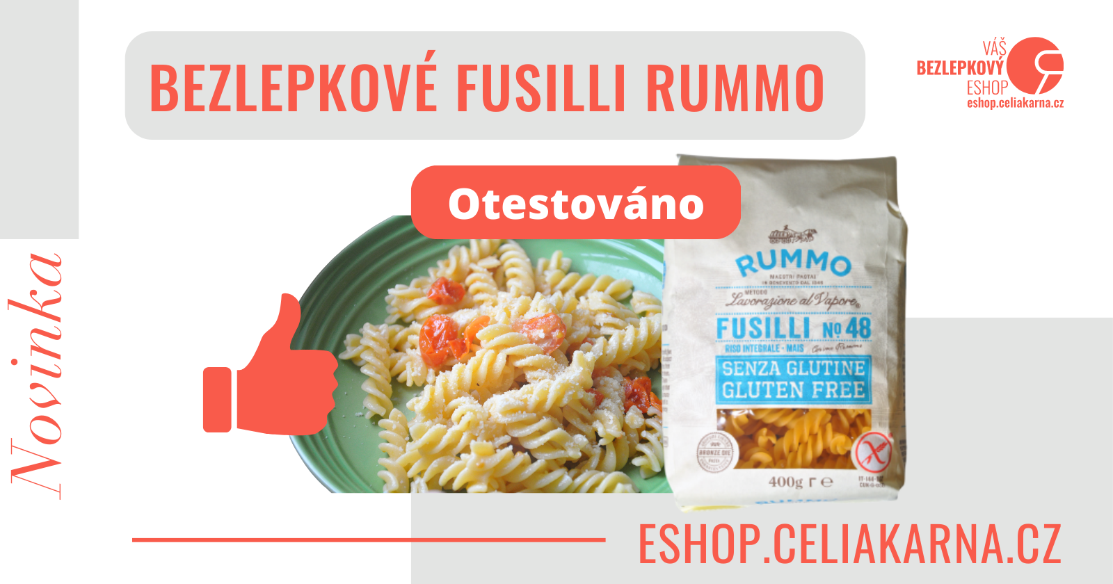 Bezlepkové italské těstoviny Rummo