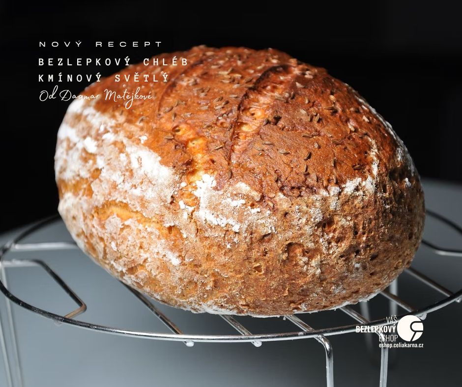 🥇 Bezlepkový CHLÉB kmínový světlý