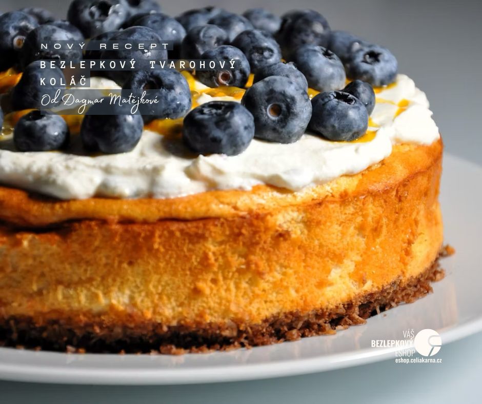 🫐 Bezlepkový TVAROHOVÝ KOLÁČ