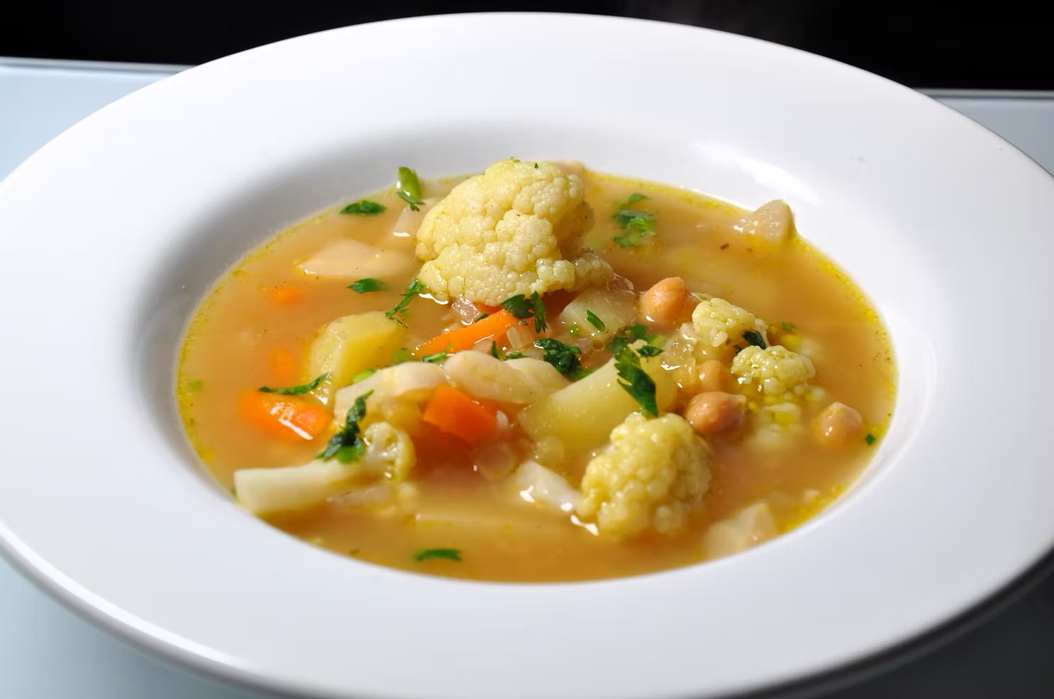 Květáková polévka bez lepku recept celiakárna