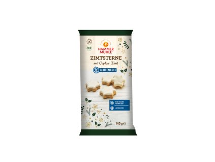 Bezlepkové SKOŘICOVÉ HVĚZDIČKY, BIO, 140 g, Vánoční edice, eshop.celiakarna.cz