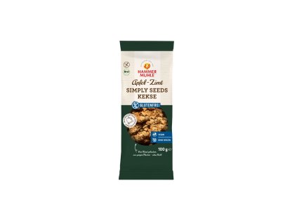 Simply Seeds Sušenky Jablko-skořice, BIO, Vánoční edice, 100 g, eshop.celiakarna.cz