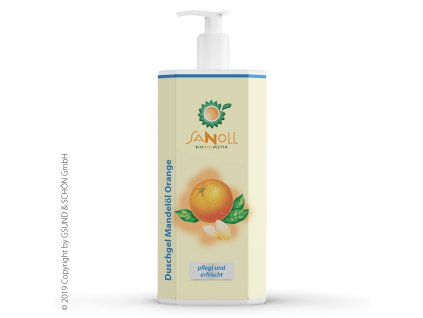 Organický sprchový gel Mandle a Pomeranč, rodinné balení, BIO, 1.000 ml, eshop.celiakarna.cz
