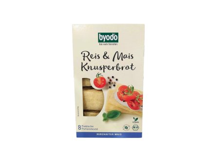 Křupavý bezlepkový chlebíček, rýže-kukuřice, mořská sůl, BIO, 160 g, eshop.celiakarna.cz