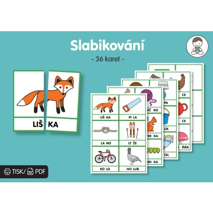 slabikování karty stříhání