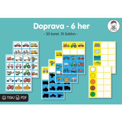 dopravní prostředky - 6 her - pexeso, loto