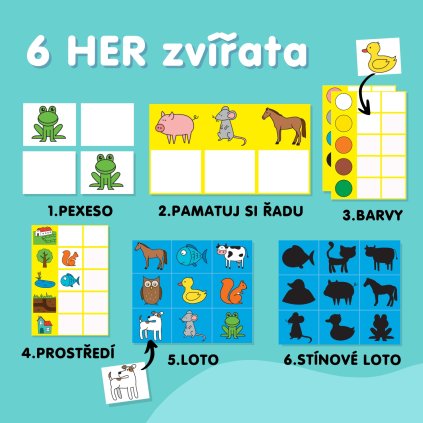 zvířata sada her