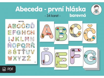 Abeceda - první hláska černobílá/barevná PDF (PDF černobílá abeceda)