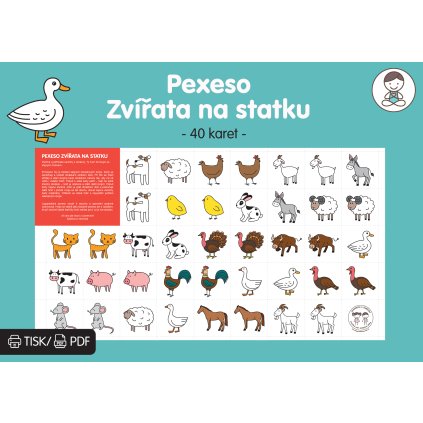 pexeso zvířata na statku