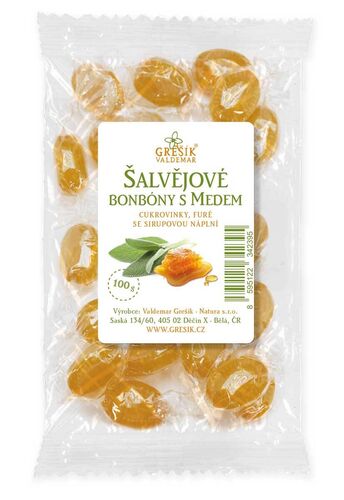 Šalvějové bonbóny s medem 100 g