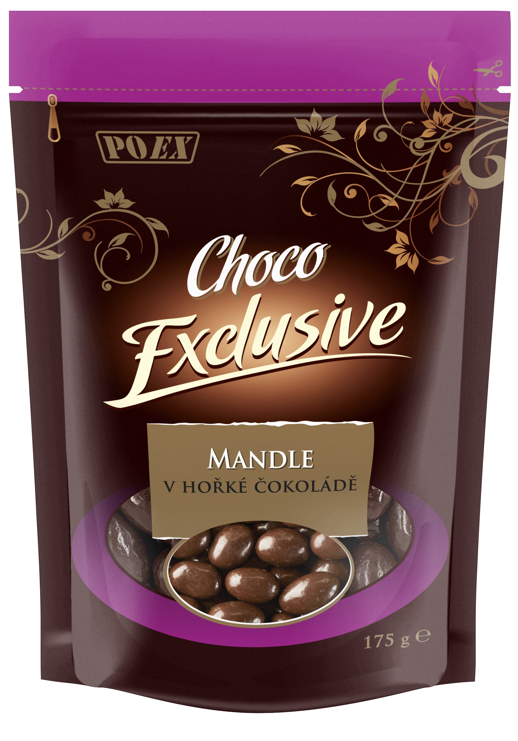 Mandle v hořké čokoládě 175g