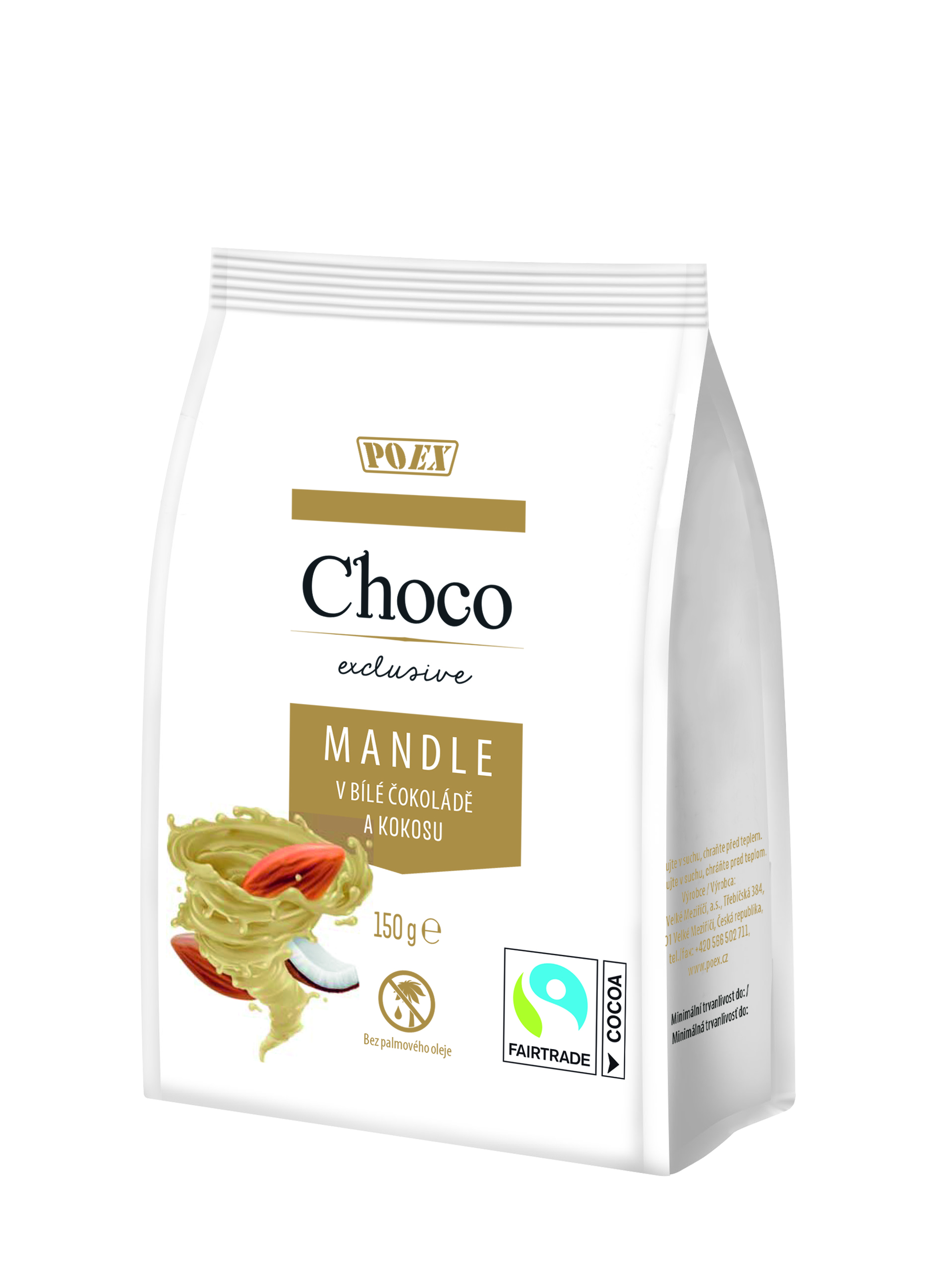 Mandle v bílé čokoládě a kokosu 150g