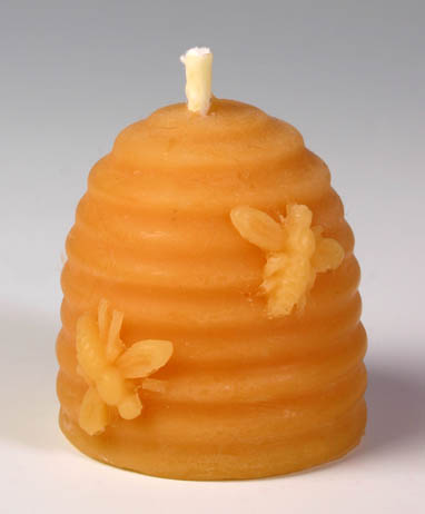 Svíčka ze včelího vosku - úlek s včelkami