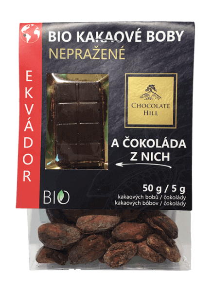 EXPIRACE Nepražené kakaové boby z Ekvádoru BIO + ochutnávková čokoláda