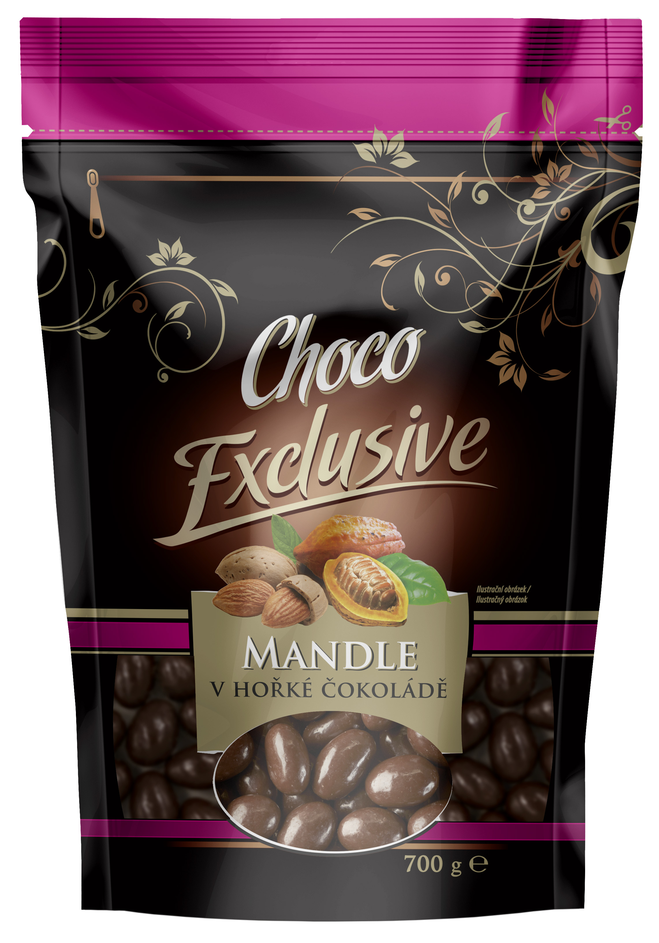 Mandle v hořké čokoládě 700g