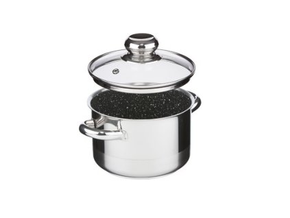 Hrnec CERAMMAX PRO STANDARD s poklicí, průměr 15 cm, objem 1.5 l, keramický povrch černý granit