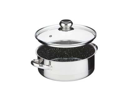 Kastrol CERAMMAX PRO STANDARD s poklicí, průměr 22 cm, objem 3.0 l, keramický povrch černý granit