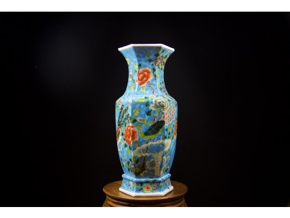 Váza 彩色孔雀静物, 19. století