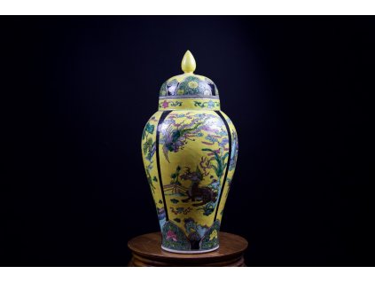 Váza s poklopem 玩龙, 19. století