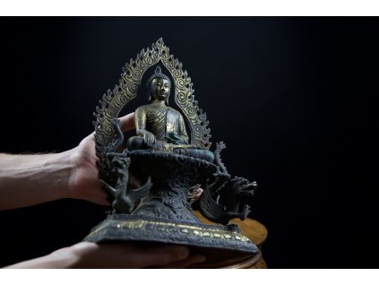 Buddha 受到两条龙的保护, 19. století