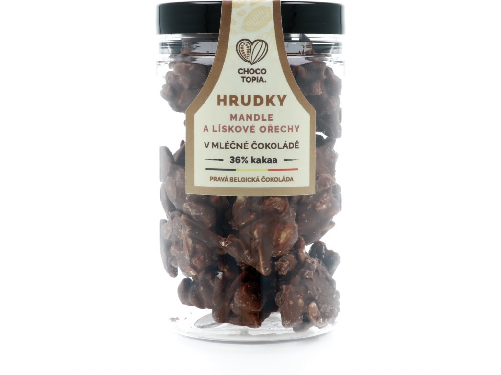 Hrudky z pravé belgické čokolády - ořechové (mandle + lískový oříšek) 175g