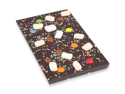 123 2 horka cokolada s barevnymi perlickami marshmallow a lentilkami