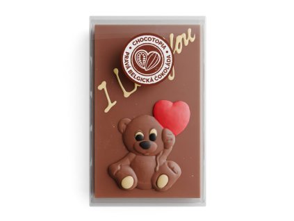 Mléčná čokoláda s reliéfem medvídka a textem I love you (2)