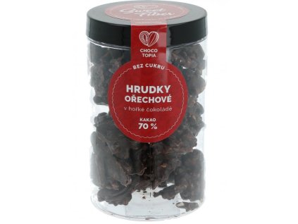 Hořké čokoládové hrudky bez cukru s lískovými ořechy a mandlemi