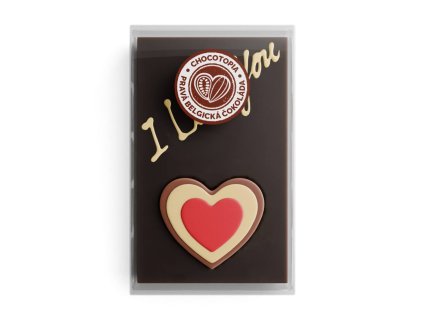 Hořká čokoláda s reliéfem srdce a textem 'I love you' (3)