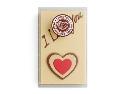 Bílá čokoláda s reliéfem srdce a textem 'I love you' (3)