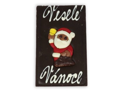 Hořká čokoláda Veselé Vánoce s figurkou santy (2)