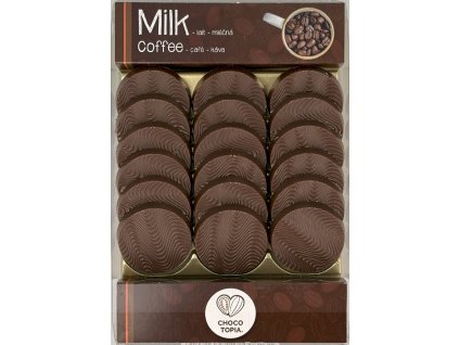 Čokoládová kolečka z mléčné čokolády s příchutí kávy