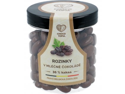 Chocotopia rozinky sultánky v pravé belgické mléčné čokoládě 36% 160g