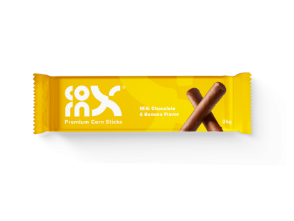 CornX Banán v mliečnej čokoláde 25g