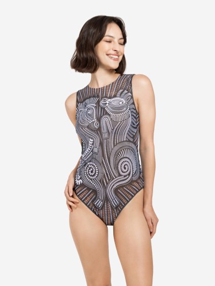 Chýtre plavky jednodílné bez rukávů Horses