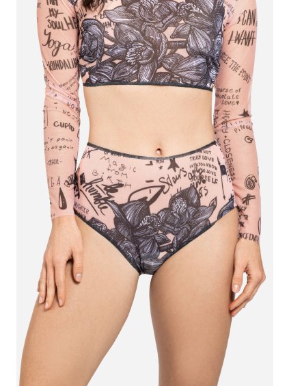 Chytré plavky dvoudílné bikiny - sopdní díl s vysokým pasem Nude body-art